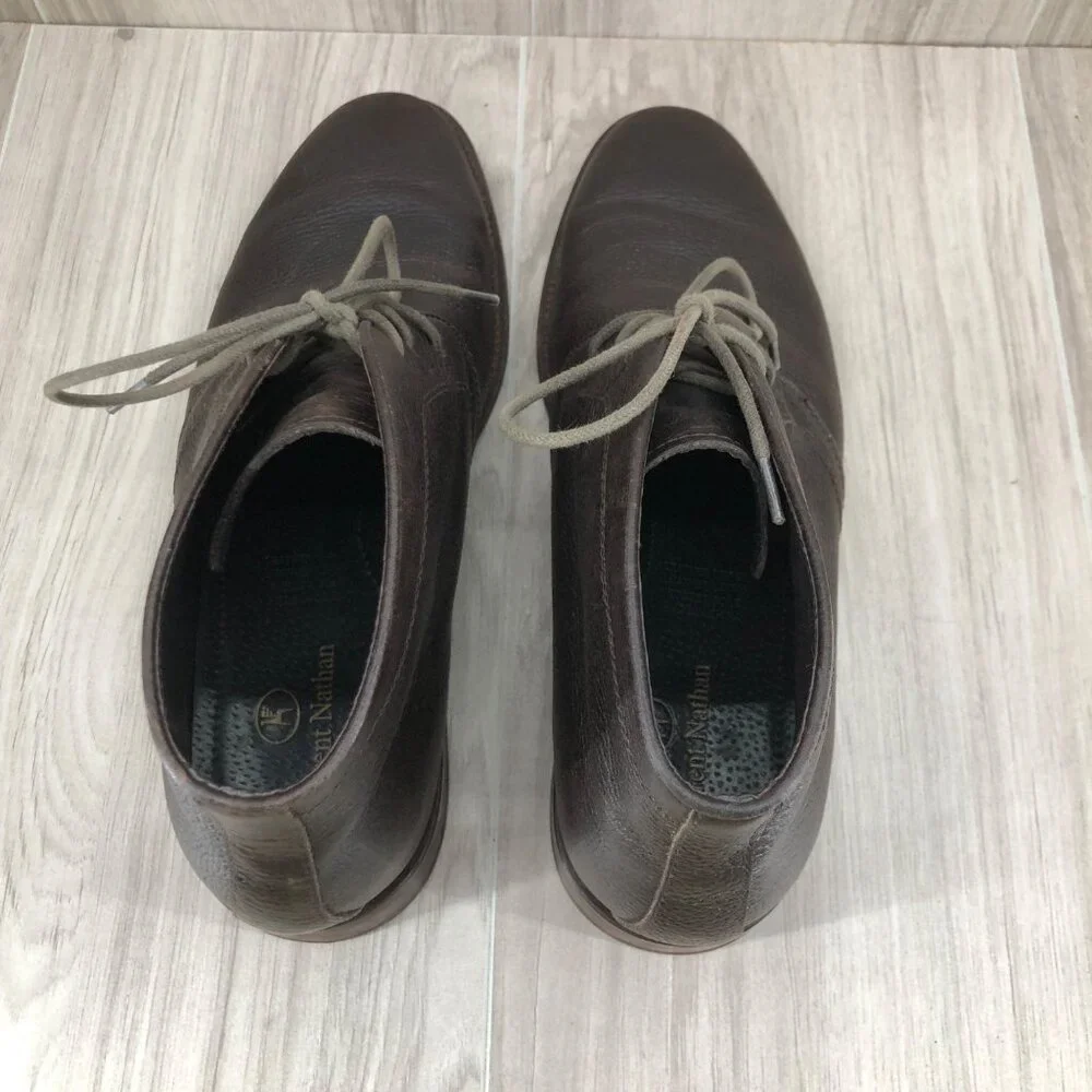 Trent Nathan Ankle Boots Mens EU 41 Bath Brown Leather Lace Up Chukka Boots